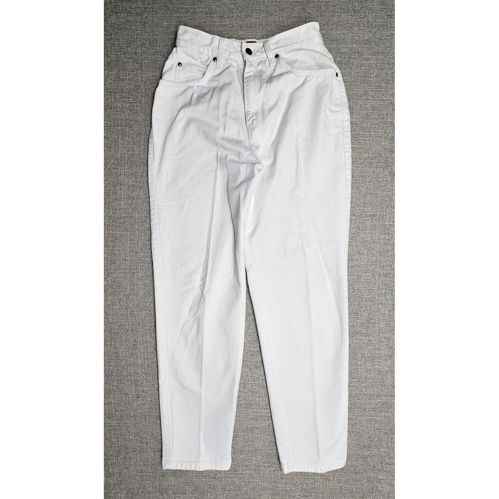 VINTAGE Levis Jeans Womens 10 White High Waist Tapered Series 900 USA 90s Denim